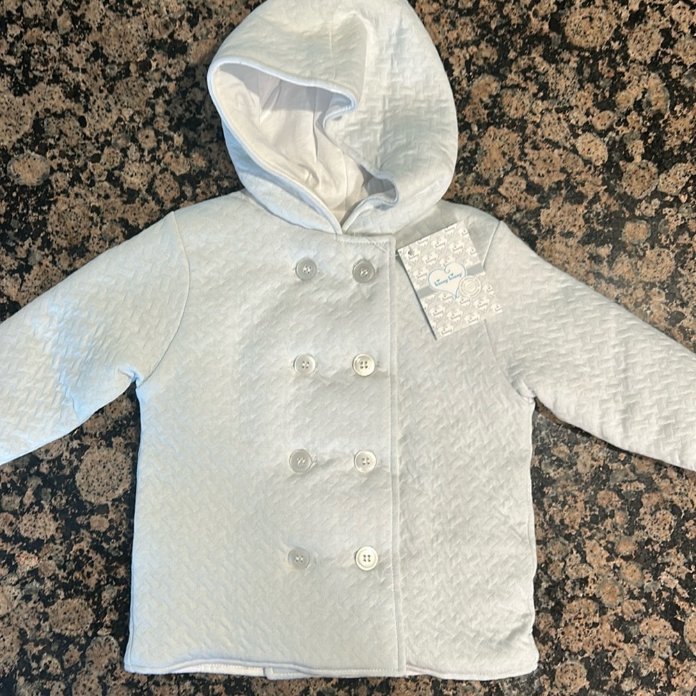 Kissy Kissy Boy’s Light Blue Jacquard Jacket - size 9 month